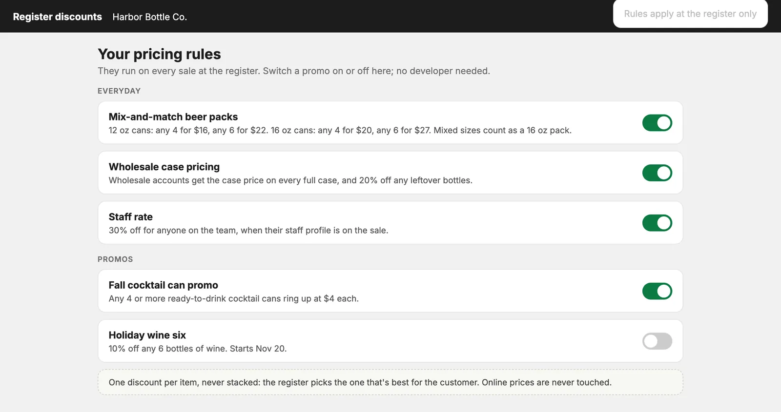 Your rules in one place